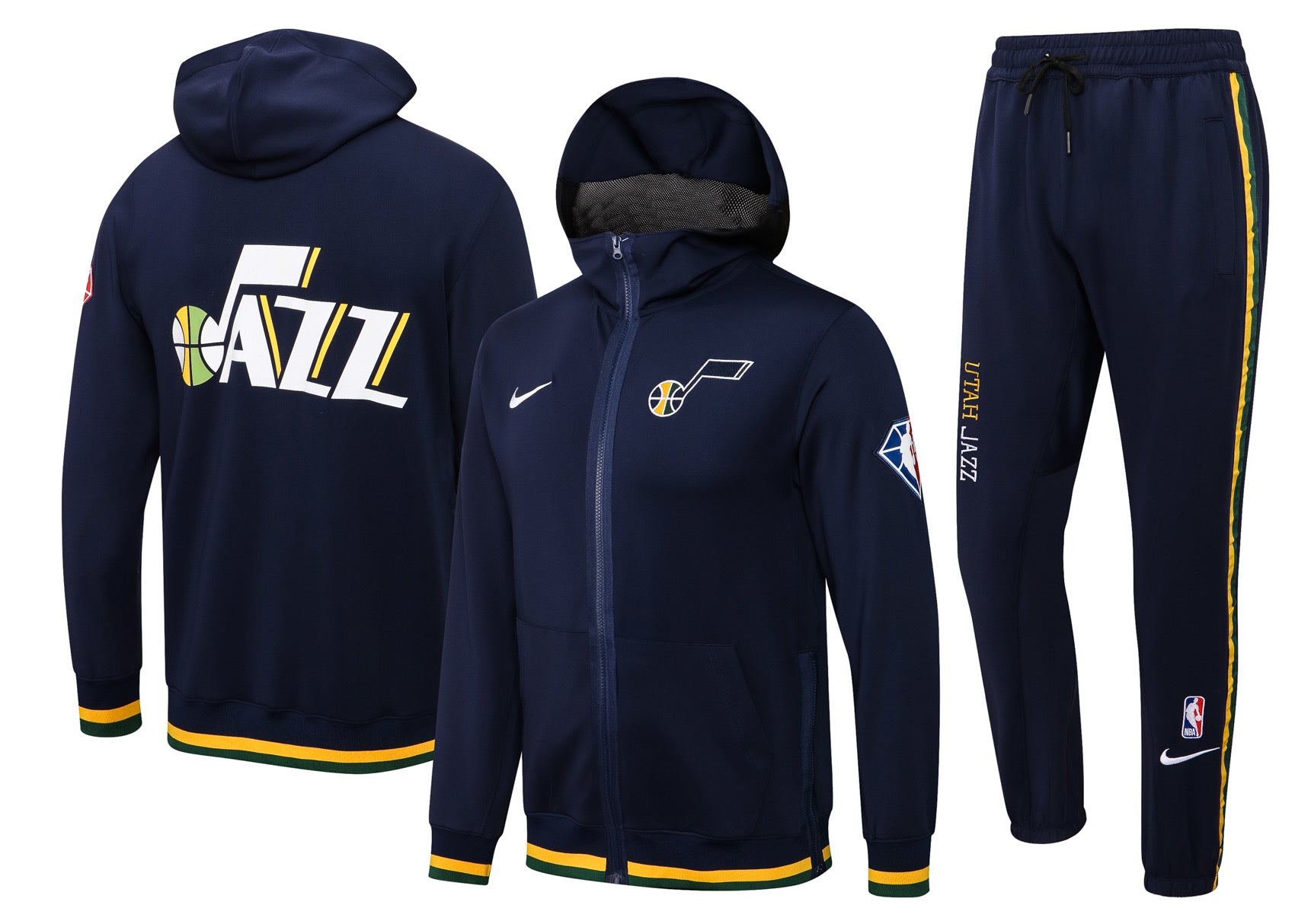 YOUTH UTAH JAZZ NAVY LOGO SHOWTIME PERFORMANCE FULL-ZIP