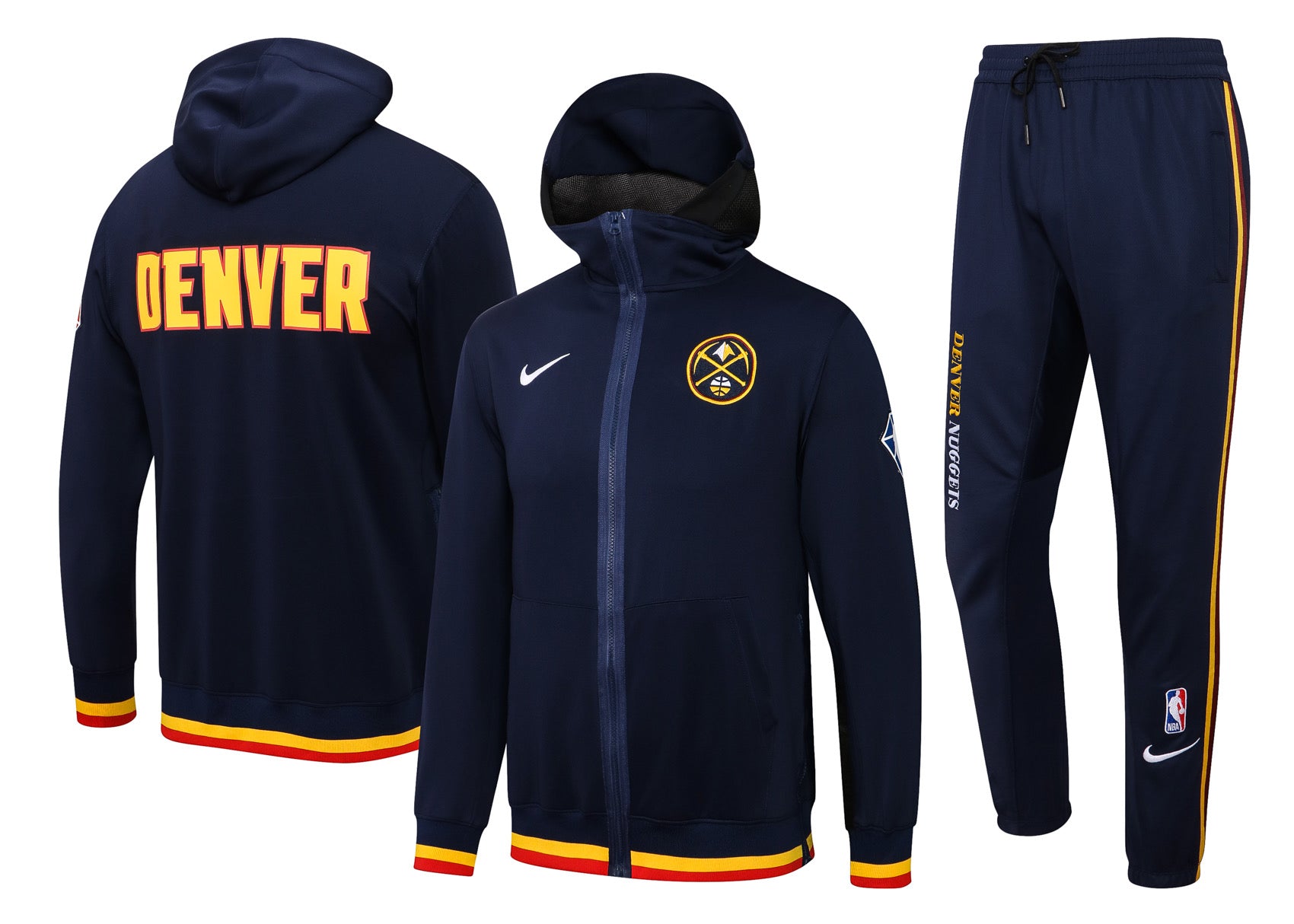 YOUTH DENVER NUGGETS PERFORMANCE RAGLAN FULL ZIP